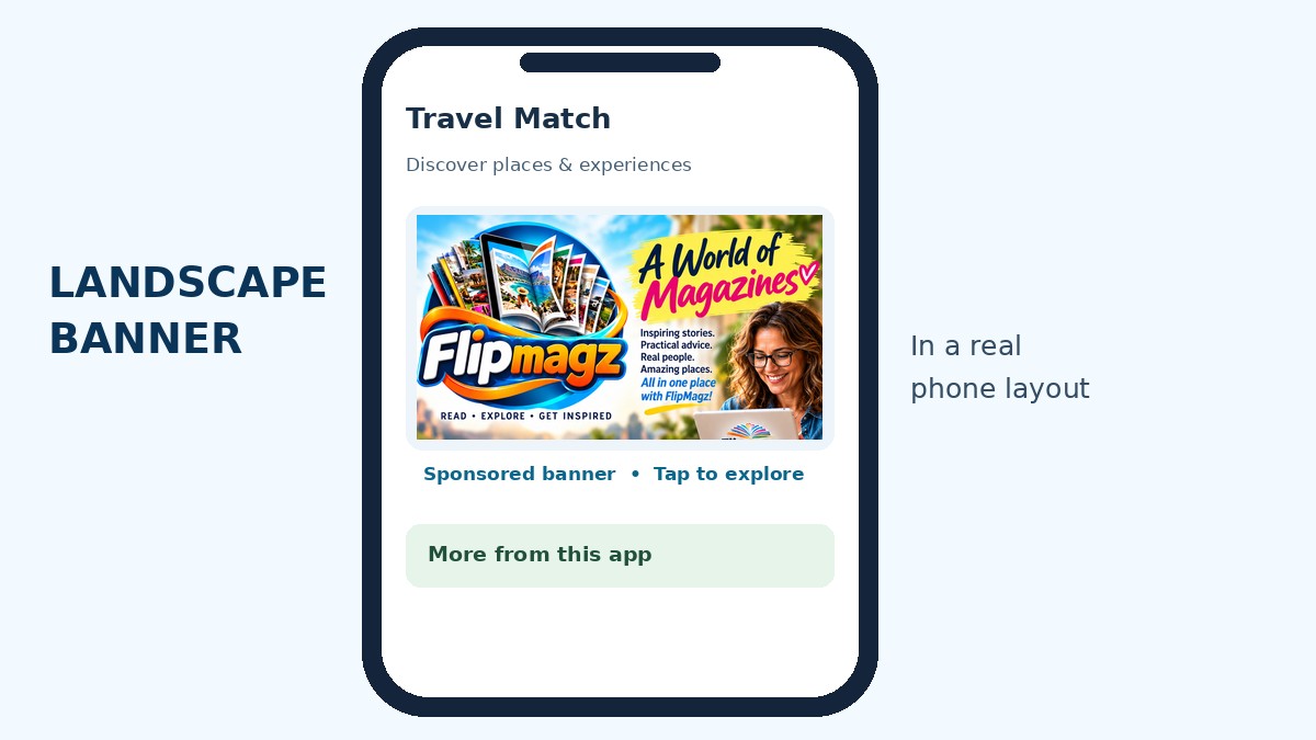 Landscape banner placement example